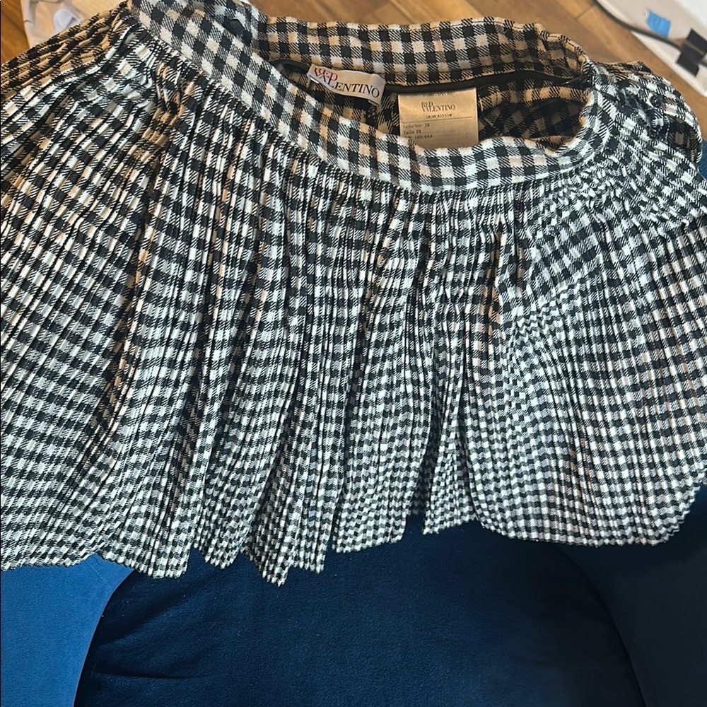 Valentino Black and White Checkered Skirt